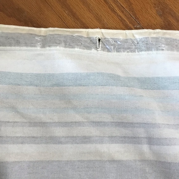 Striped Shower Curtain Beach Brown Tan Aqua Blue stripes - Picture 2 of 14